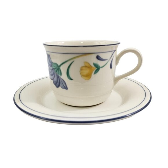 Lenox Chinastone Buttercups on Blue Service for 4 Cup  and Saucer Tea Coffee Set - Picture 11 of 16